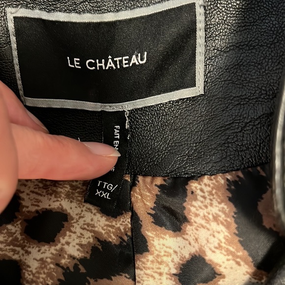 Le Chateau Faux leather moto jacket. Size XXL - Picture 6 of 7